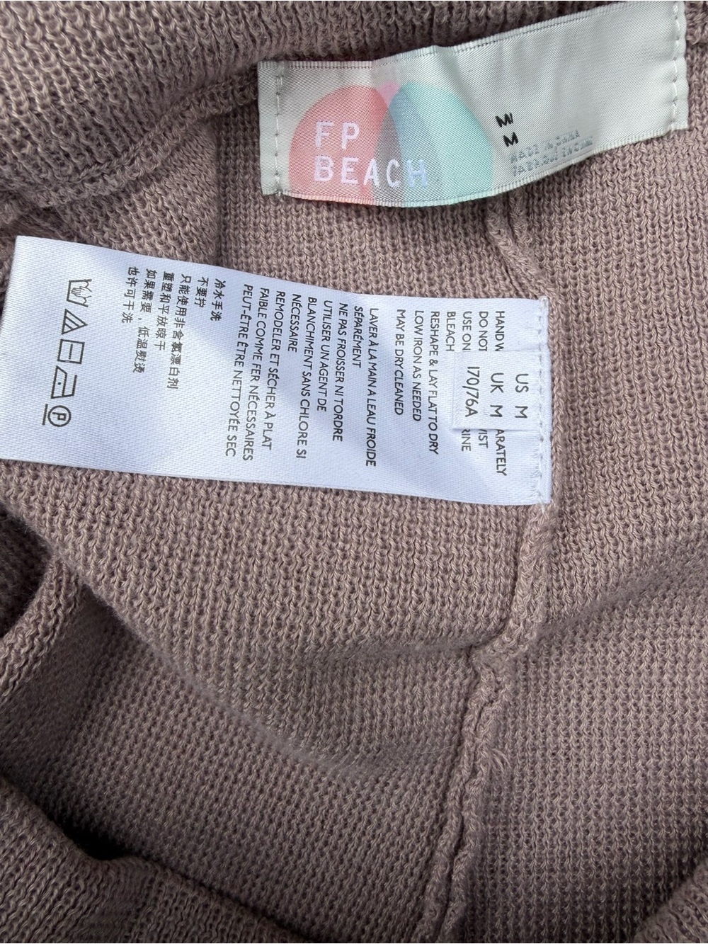 Free People FP Beach Freya Knit Balloon Pants Linen Blend Slouchy Lounge Mauve M - Picture 3 of 12